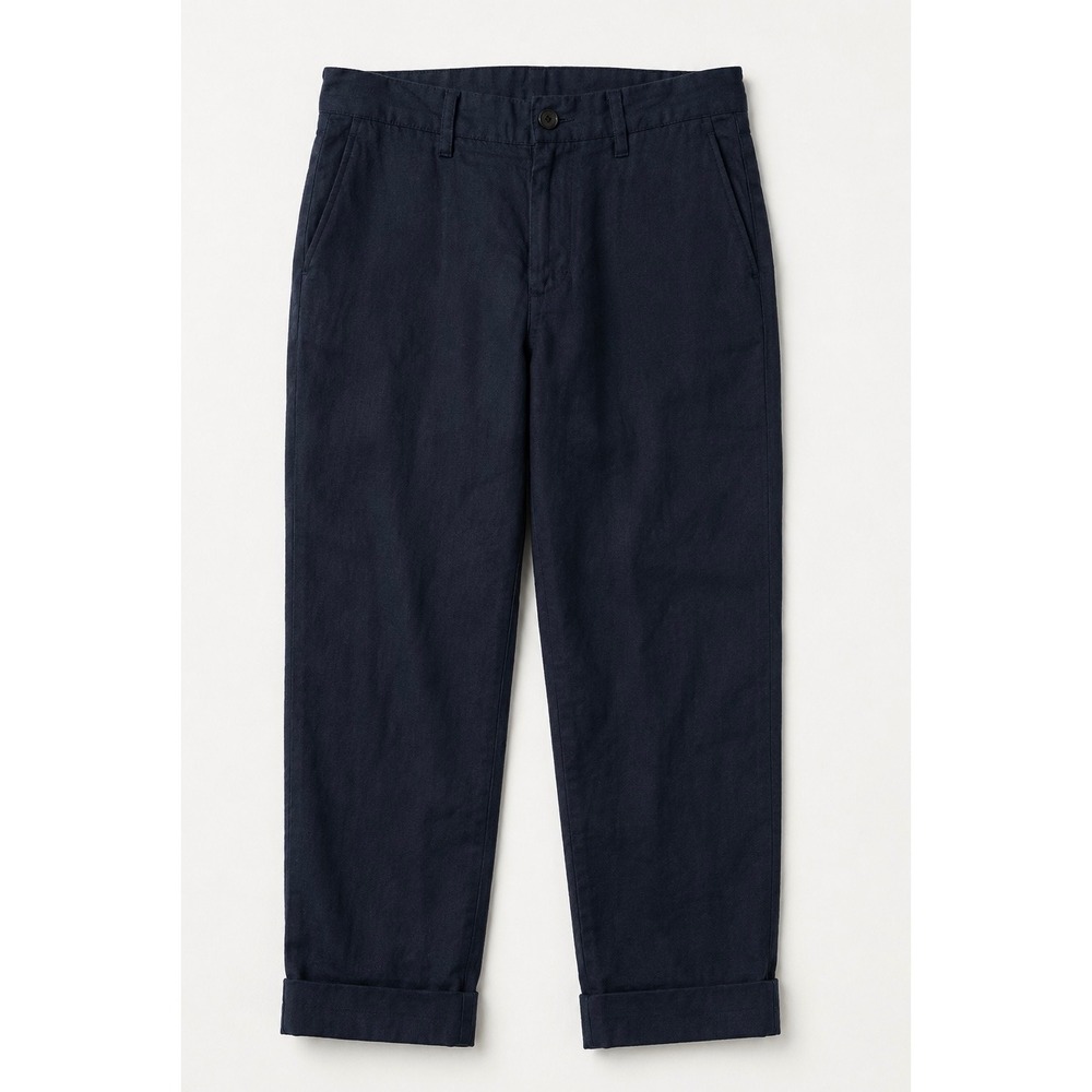 Engineered Garments Mens XS Navy Blue 100% Linen Cuffed Trousers Made in USA